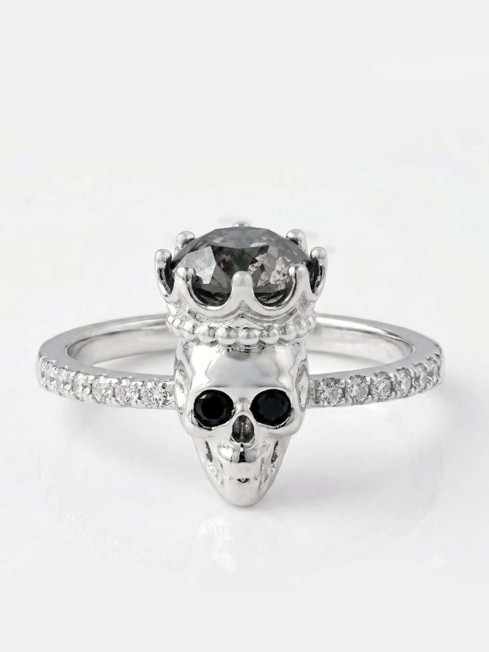Skull crown ring with Swarovski Crystals Charmed Aroma Skull Collection